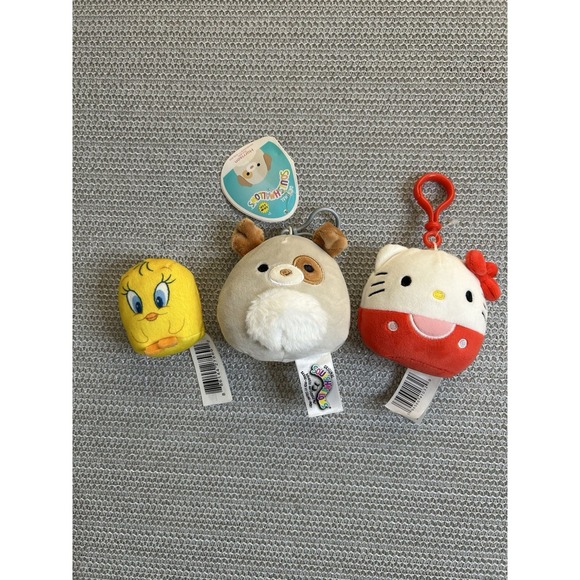 Squishmallows Other - Squishmallows Hello Kitty Tweety Harrison Plush Clip Lot Multi NWT/NWOT